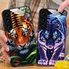 Неоновый чехол-бампер с тигром для мобильного телефона Samsung Galaxy S26 S25 S24 S23 S22 S21 S20 Note20 Plus FE Ultra Стеклянная цветная крышка Крышка