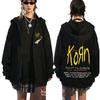 Korn Follow The Leader 20 yilligi fermuarlı xudilari Metal Gotik Rok guruhining fermuarlı kapyushonli sviteri Erkaklar modasi puloverlari