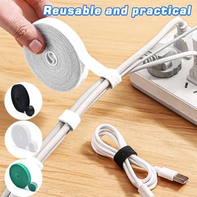 Нейлоновые ремешки на липучке, многоразовая крепежная лента, кабельные стяжки, органайзер для шнуров, двусторонняя самоклеящаяся лента на липучке