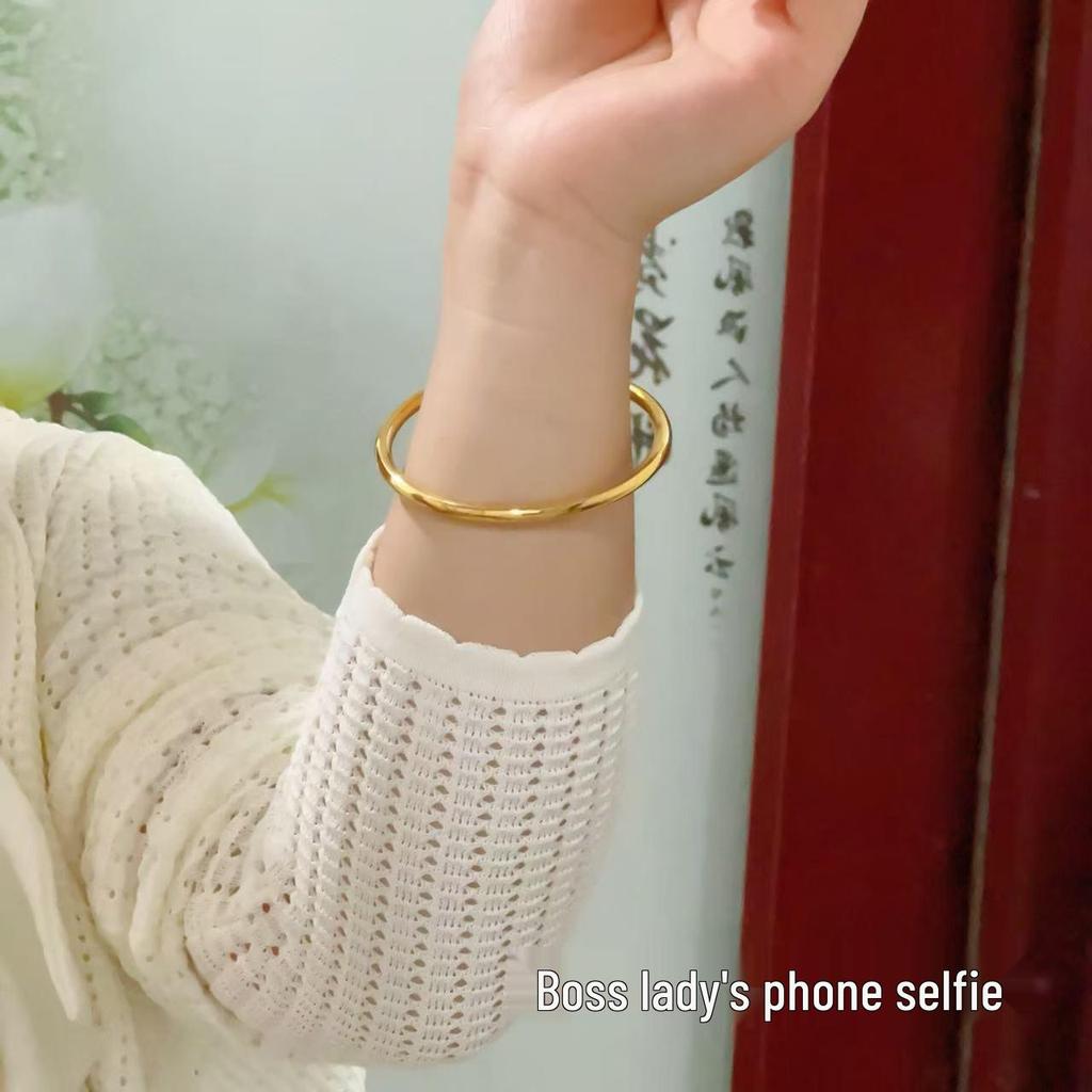 Элегантный этнический золотой браслет из титановой стали для женщин - Не тускнеющий и вневременной дизайн