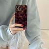 Aesthetic Tortoise Shell Phone Case for iPhone 14 6.1inRetro Cool Girl Leopard Print Brown Amber Trendy Full Camera Protective