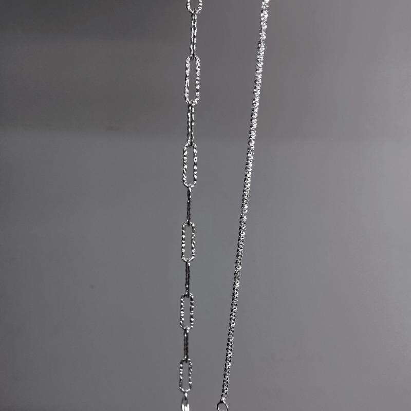 2/6PCS 925 Silver Link Chain Bracelet for Women Girls Luxury Sparkling Crystal Minimalist Daily Wear Jewelry Gift