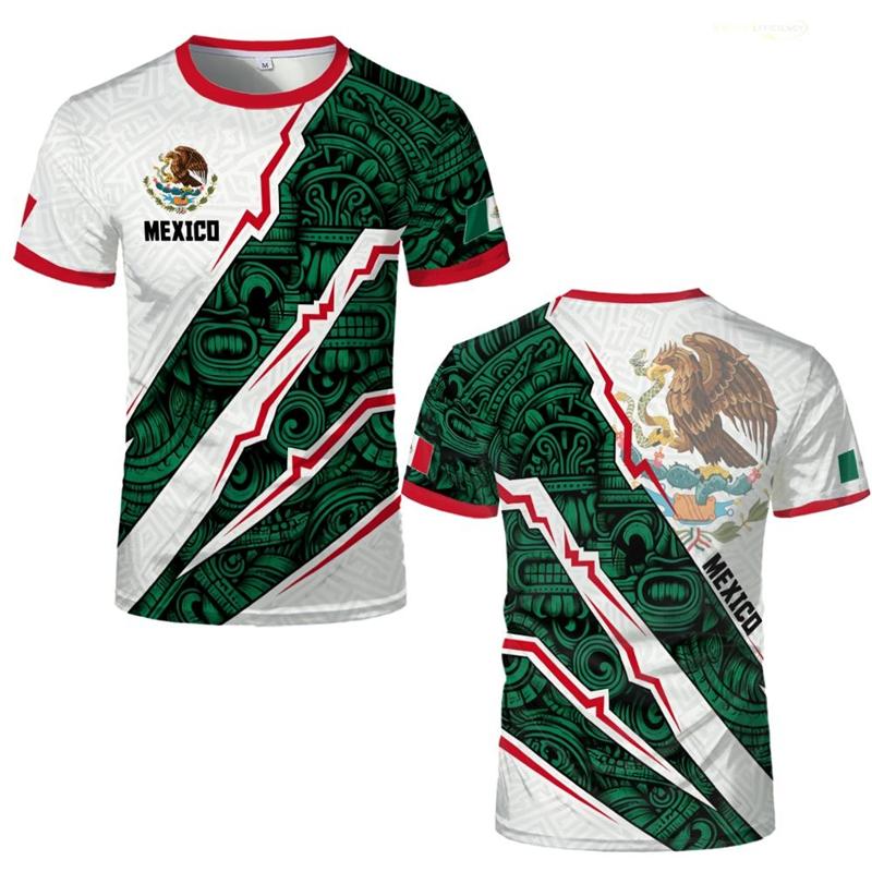 Mexican Constitution Day Pattern T-shirt Fashionable Mexican Flag and Emblem 3D Printed Top Summer Men's Casual Short Sleeve Sportswear