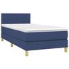 3140735 vidaXL Lit à sommier tapissier avec matelas Bleu 80x200 cm Tissu