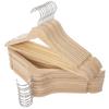 ELONG HOME Wooden Clothes Hangers with Non-Slip Indents and Trouser Bars, Shape-Retaining, 360-Degree Rotating Slim Clothes Hangers for Suits, Shirts,