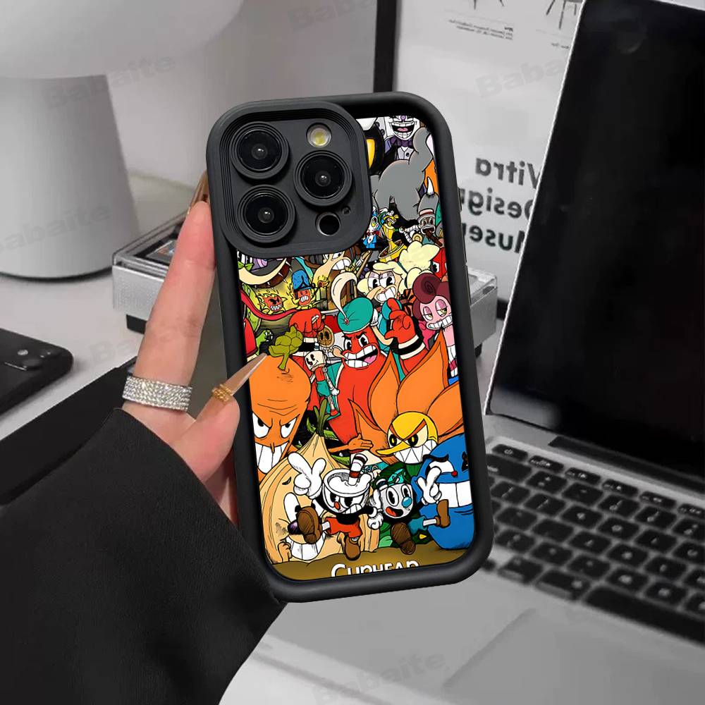Anime Cuphead Cartoon Phone Case For IPhone 17 16 15 14 13 12 11 Pro Max Plus Silicone Shockproof Case