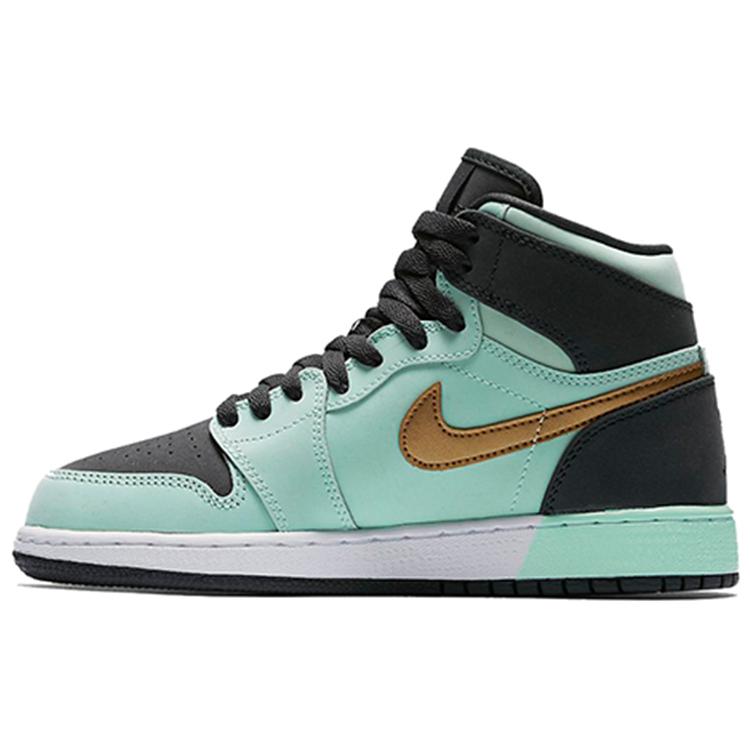 Jordan 1 Retro High GS Mint Foam Anthracite Metallic Gold 332148-300