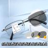 Metal Photochromic Reading Glasses Men Women Outdoor Multifocal Eyewear Fashion Discoloration Half Frame Presbyopia +1.0+4.0