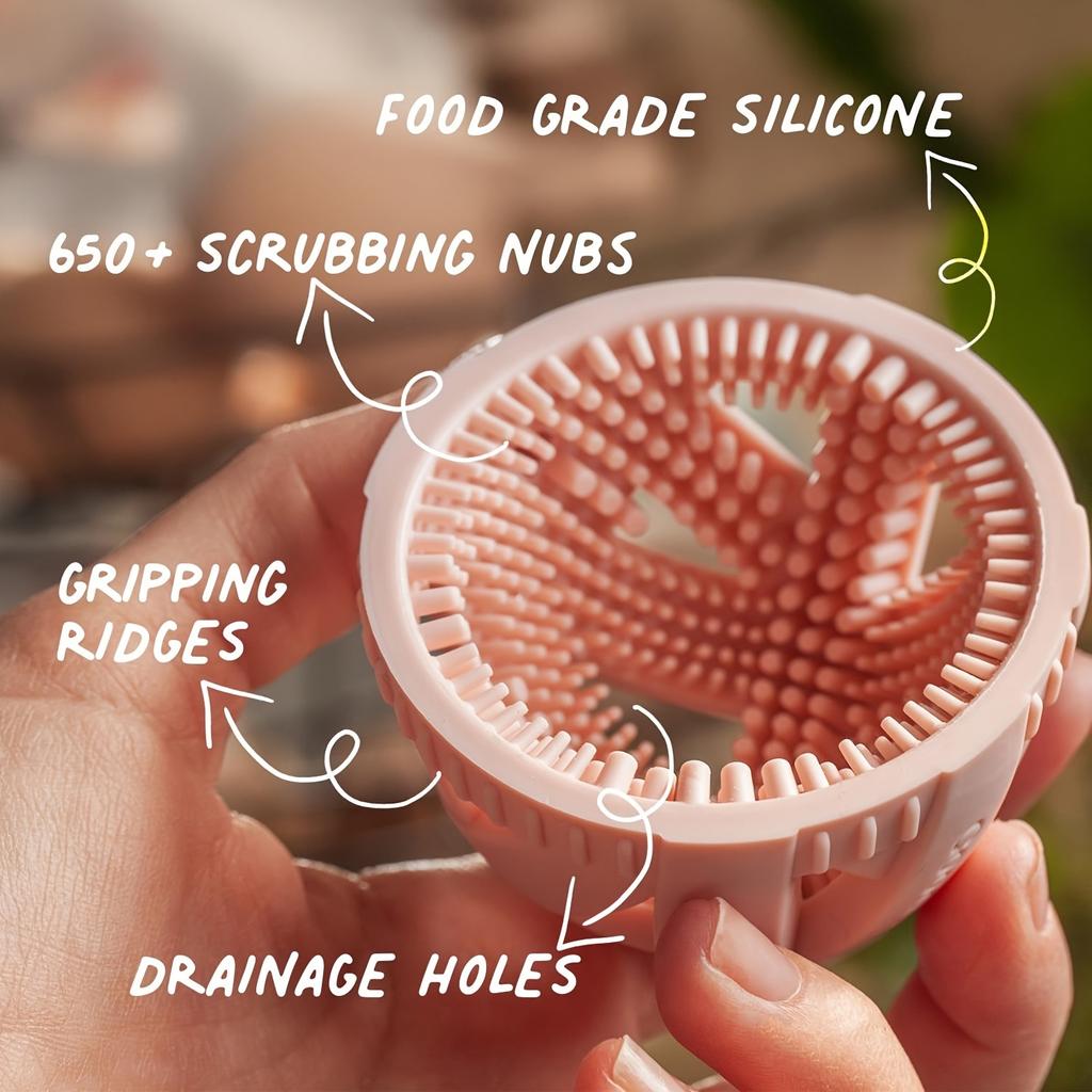 Силиконовая кухонная щетка, щетка для мытья яиц, многоразовая нескользящая щетка для фруктов и овощей, многофункциональный мягкий силиконовый чистящий инструмент.