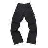 High-Quality Washed Denim Jeans Men Women Slim Flare Leg Black Blue Color Block Mid-Rise Cotton Blend