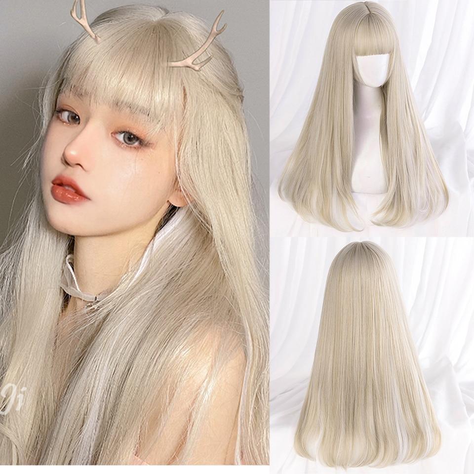 Длинный вьющийся синтетический парик с челкой по центру, темно-коричневый парик из натуральных вьющихся волос, женский парик для косплея, парик из термостойкого волокна