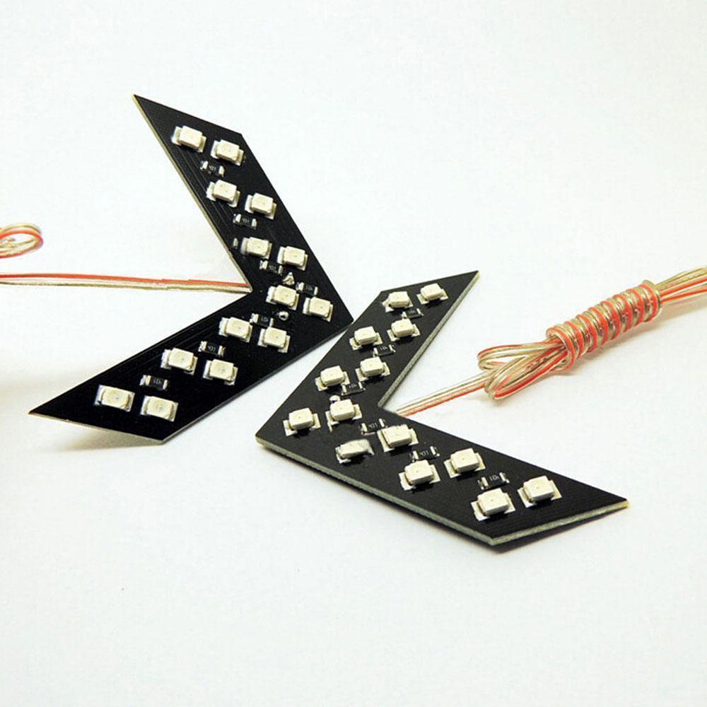 2 шт., наружная часть автомобиля, 14 SMD светодиодных стрелок, панель указателей поворота, зеркало заднего вида, задняя боковая лампа, автомобильные фары, аксессуары