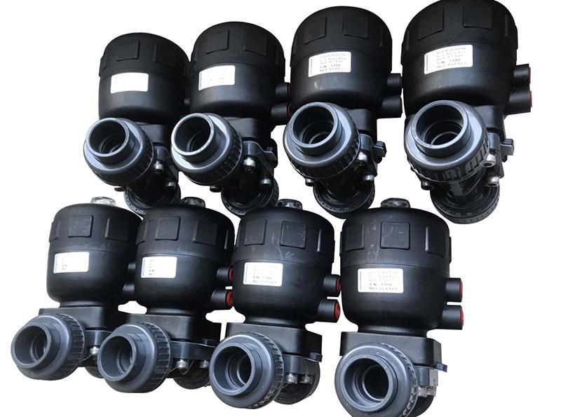 UPVC Acid & Alkali Resistant Pneumatic Diaphragm Valve - Double Union PPH Polypropylene