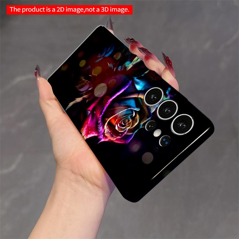 2DFlat Samsung phone case Rainbow Rose Glow Phone Case Applicable to Galaxy S23 S24 S25ULTRA S26 A12 A14 A15 A16 A54 A55