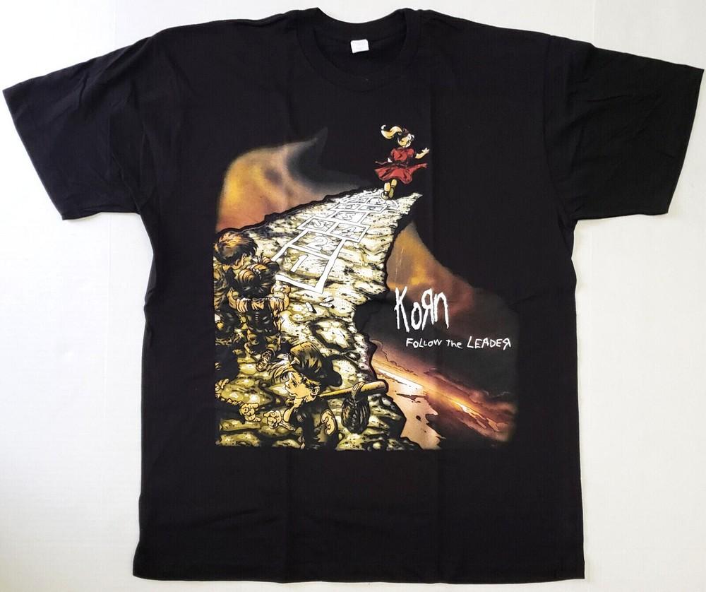 KORN T-shirt FTL Follow The Leader Nu Metal Alternative Rock Men's Tee Black New Unisex T-Shirt