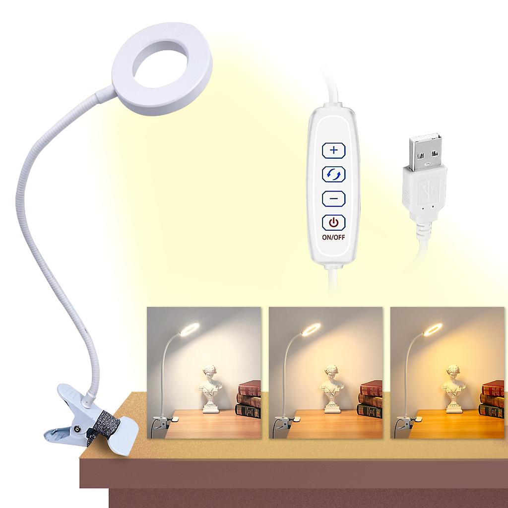Flexible LED Vertical Lighting Desk Lamp Desktop Work Writing Lamp Bedroom Adjustable Clamping Bed Light Writing Reading Lamp