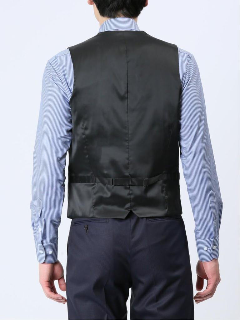 Takakyu Navy Shadow Stripe Suit and Pants Shiny Wool Slim 110011803130433750014 Men's Set, Blend, Fit, 2-Button, 3-Piece Suit,