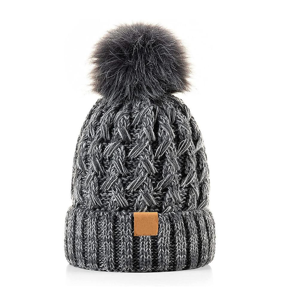 New autumn and winter big hairball plush thickened wool hat crossed coarse hemp woven pom-pom soft warm hat