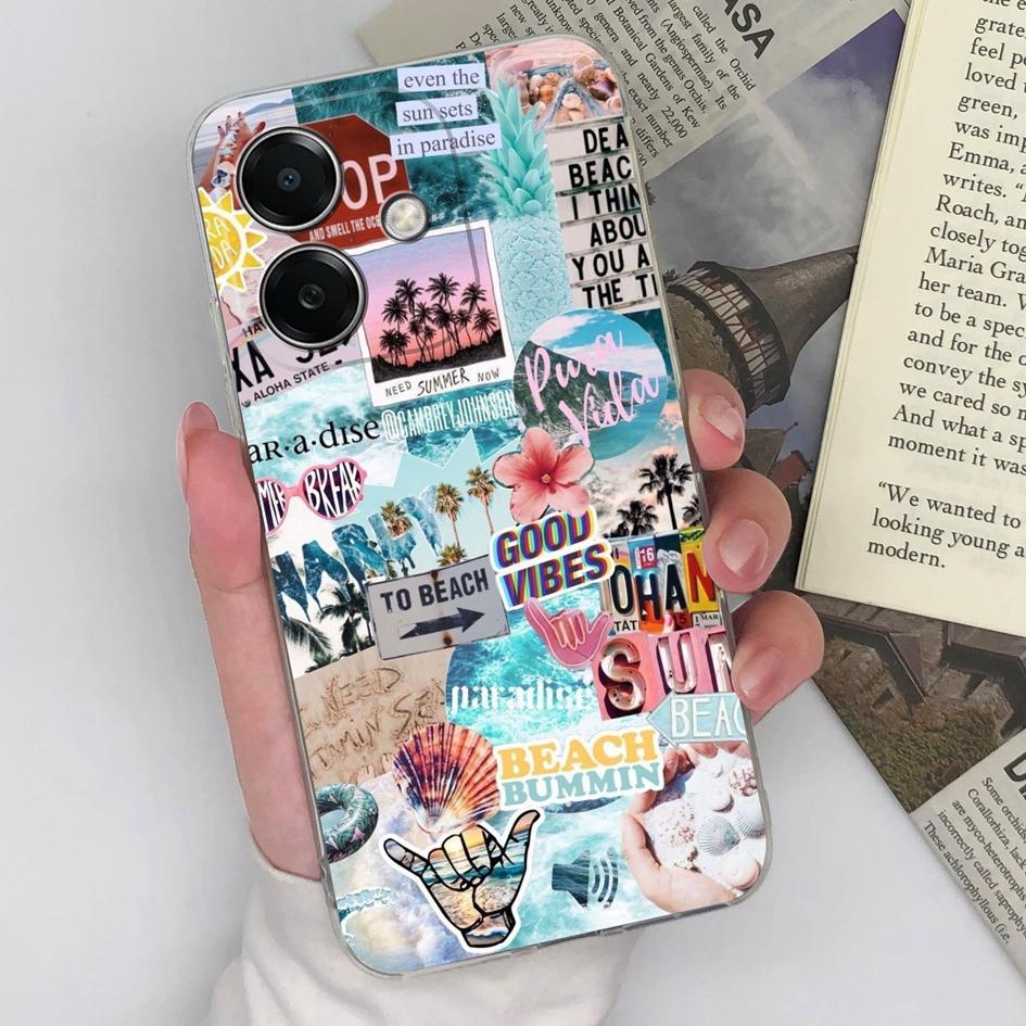 Back Cover For Oppo K12x 5G A3x Realme Narzo N63 13 Pro Plus Case Covers Anti Drop Clear Soft Silicone Fancy Funny Pattern Phone Bags Bumpers For Oppo