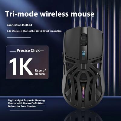 Беспроводная Bluetooth мышь с тремя режимами, киберспортивная, игровая, легкая, компьютерная, офисная, универсальная