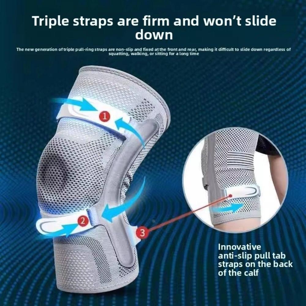 Leg Brace Protector Nylon Knee Brace Breathable Silicone Patella Strap Sports Knee Pads Fitness