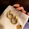 Преувеличенные барочные металлические серьги-кольца для женщин, новый дизайн, матовое золото, простые серьги-капли, модный циркон, подарок