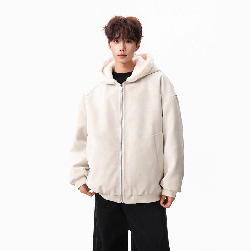 Unisex Oversized Hooded Cotton Puffer Jacket Winter Warm Loose Fit Fleece Lined Casual Coat Men Women