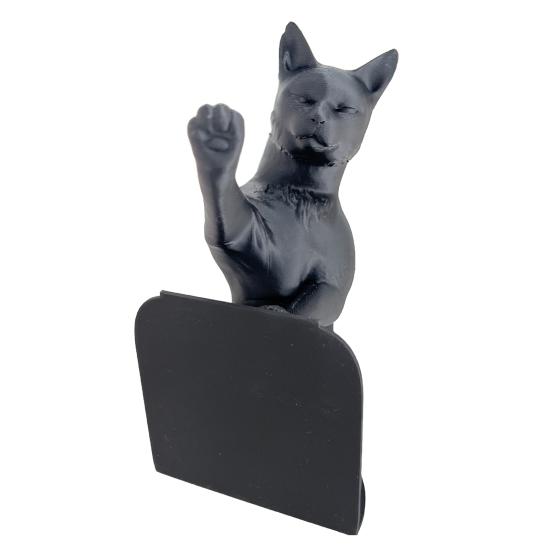 Подставка-книгодержатель Кот Черная Матовая Дизайн Лапы Кошки Книгодержатель Устойчивая Нескользящая Материал PLA Декоративный Настольный Органайзер для Папок с Книгами Подарок Любителю Кошек