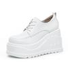 Fashion 10CM Genuine Leather White Platform Sneakers for Women Shoes 2025 Women Thick Platform Shoes Leisure Sports Luxury British Style