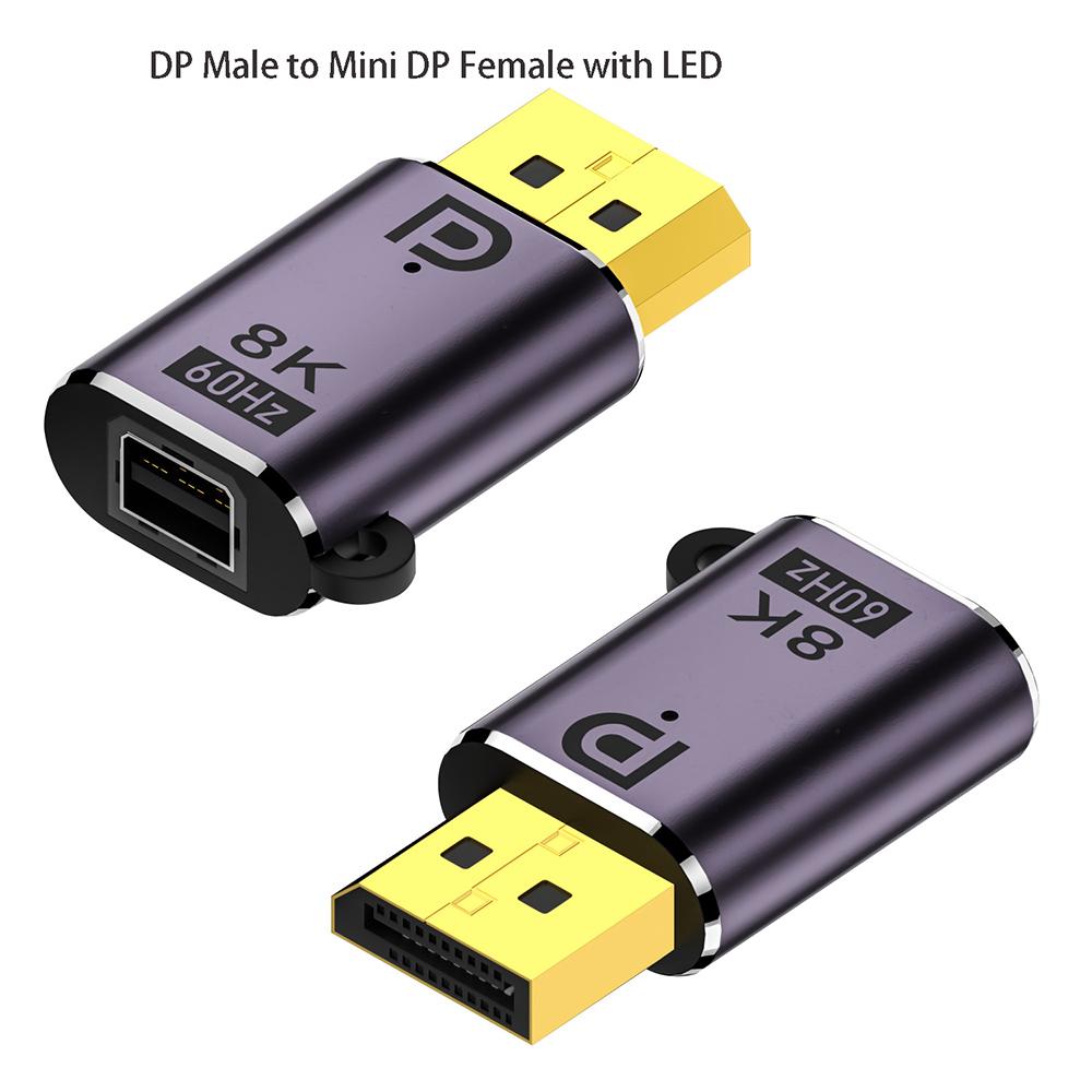 Конвертер Mini DP на Большой DP 8K60 Гц DP Папа на Маму Двунаправленный Адаптер-Конвертер Display Port Видео Аудио Удлинительный Кабель Штекер