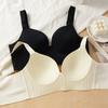 Women's Solid Color Seamless Letter Underwear Large Chest Small Adjustment Push Up Bra
