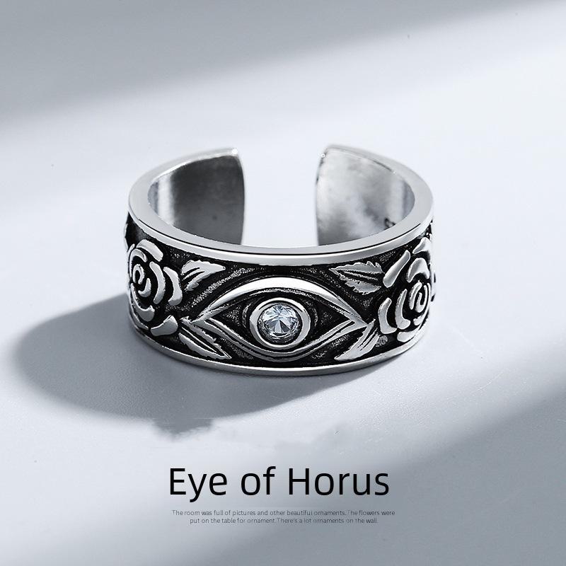 Кольцо Chiba Men's Eye of Horus: Ретро-изделие из тайского серебра S925
