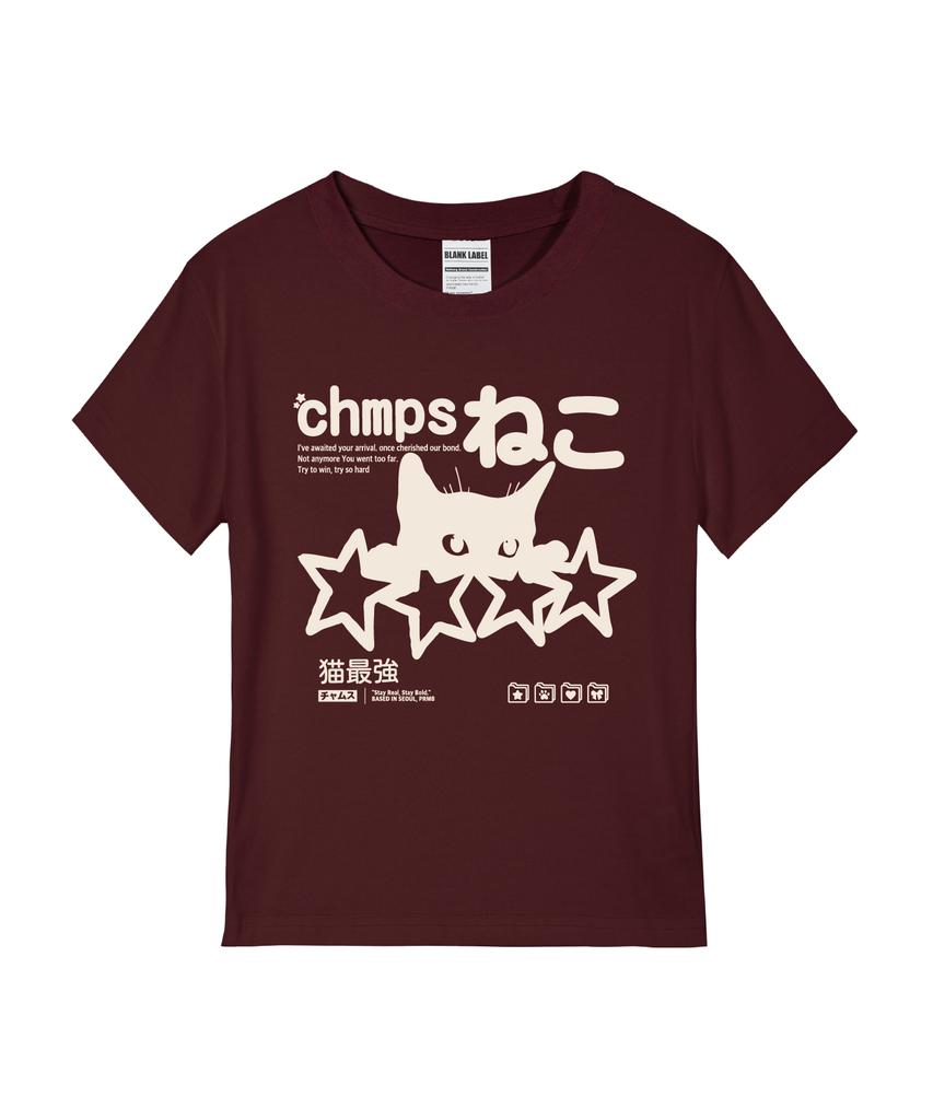 BORN CHAMPS [5 Цветов] Chmps Neko Женская Стандартная Футболка с Коротким Рукавом