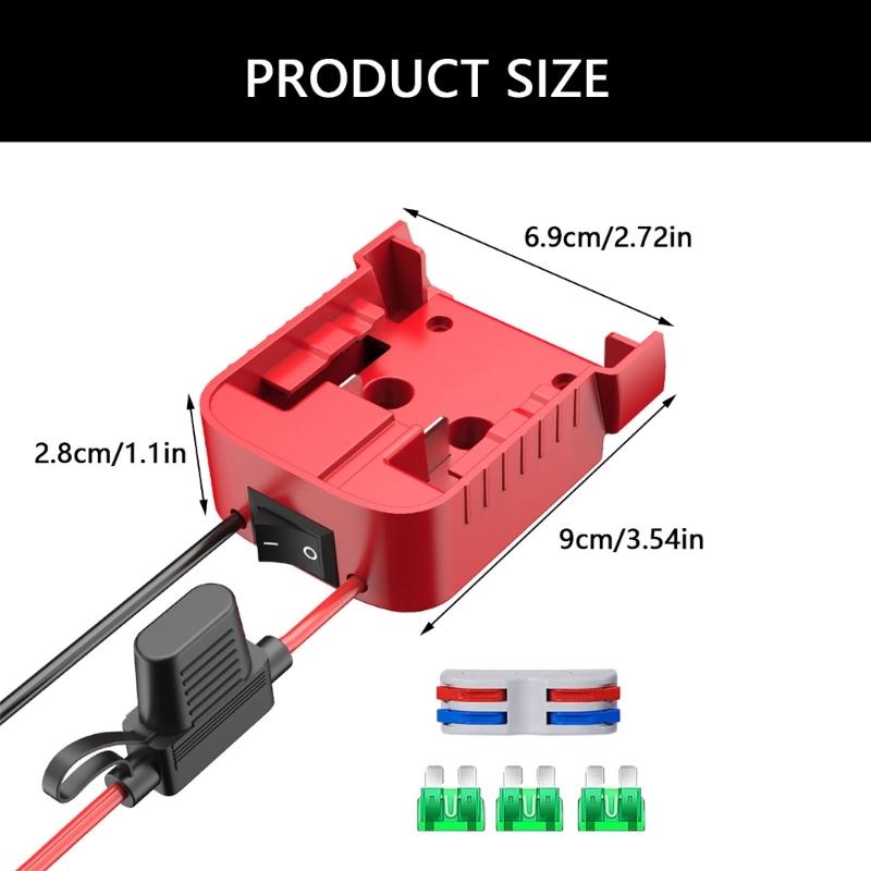 Power Wheel Adapter for 18V Lithium Battery with Fuses Wire Terminals Battery Adapter Power Connector for Car Toy Roboti