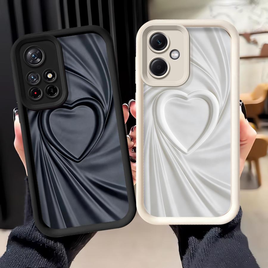 Чехол для телефона для Xiaomi Poco F8 X3 Pro C61 X3 NFC C51 C50 Черный Белый Простой Сердце