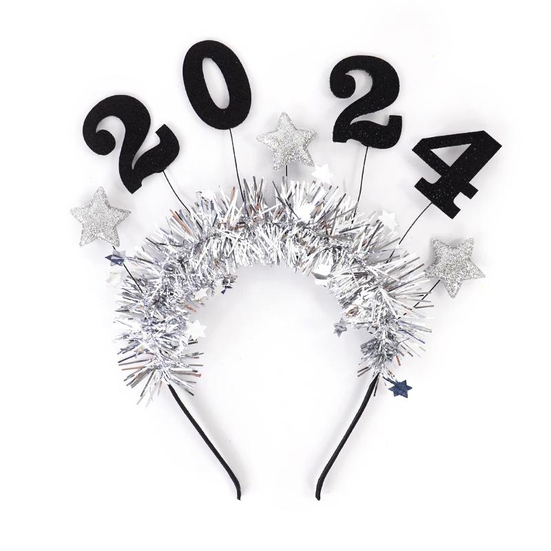 Новый год 2024 Цифровые фольгированные шары С Новым годом Канун Нового года Вечеринка Сувениры Принадлежности Гирлянда Фотобутафория Рождественские украшения Навидад