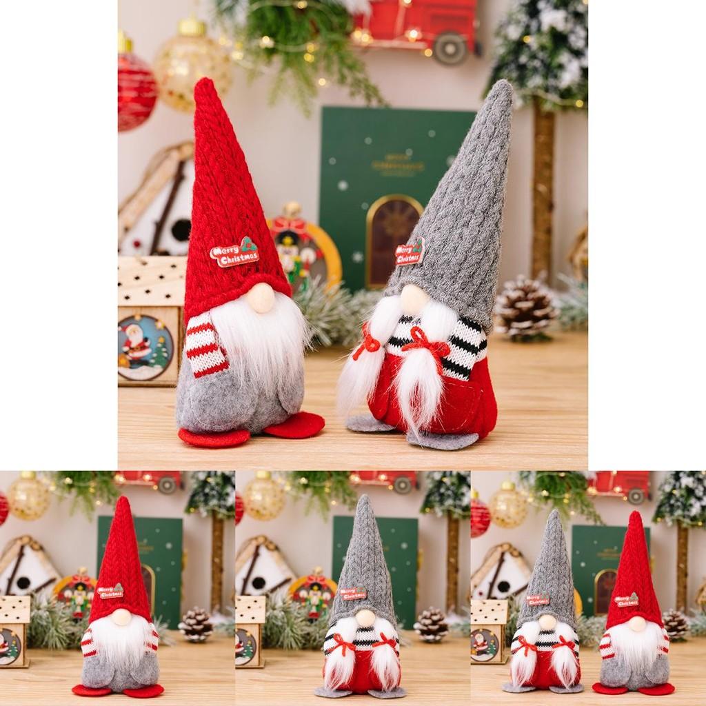 Charming Christmas Decoration Gray Pointy Hat Gnome Doll For Cozy Holiday Home Decor