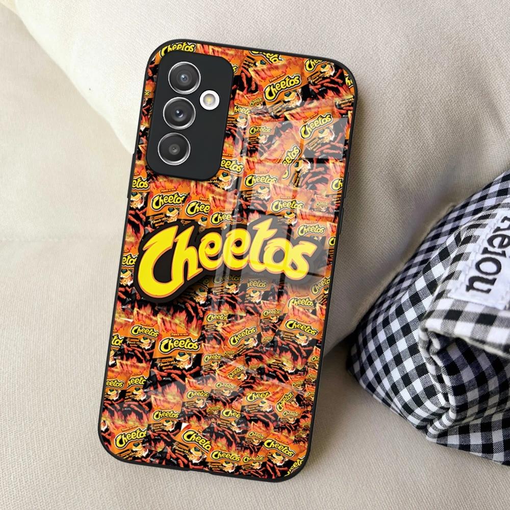 Чехол для телефона Cheetos (снек) для Samsung S24 Ultra S23 S22 S25 S20 Fe S21 Plus A54 A34 A24 A53 A13 A16 Стеклянная крышка