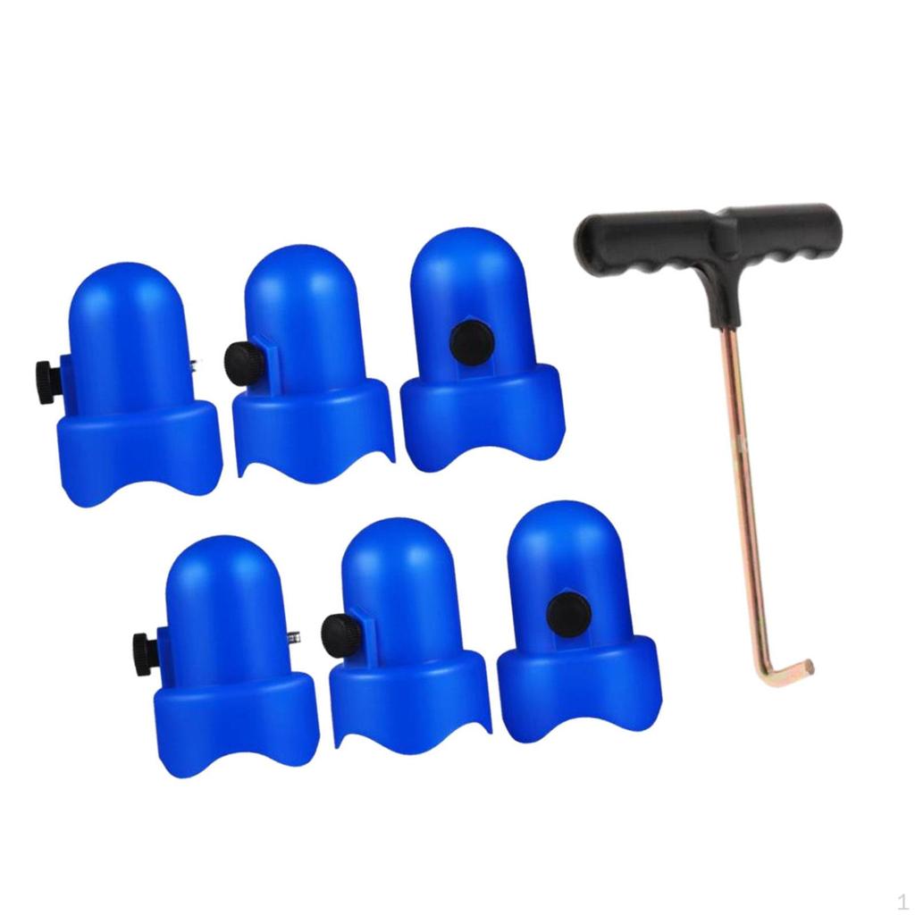 Large Trampoline Enclosure Pole Caps with Screw In Bolts, Only Fit for 1.5 Inch Diameter, 6