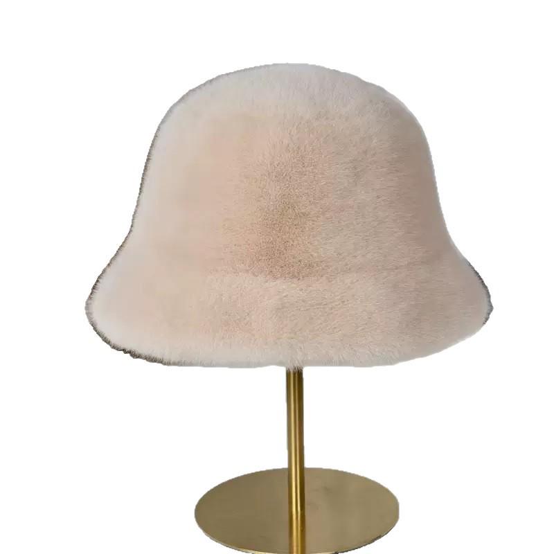 Thickened Faux Mink Fur Mongolian Bucket Hat with Ear Protection for Autumn & Winter