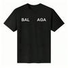 Унисекс Черная Футболка С Принтом Текста BAL AGA Круглый Вырез Короткий Рукав - Футболки
