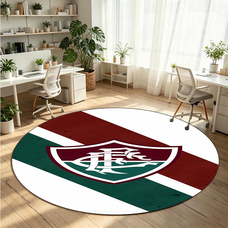 Fluminense Printed Round Crystal Velvet Rug Soft Non Slip Floor Carpet For Bedroom Holiday Gift