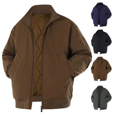 Зимняя Новинка Стойка Воротник Business Casual Хлопковая Подкладка Одежда Мужская Летная Теплая Хлопковая Подкладка Одежда Мужская Ретро Хлопковые Стеганые Куртки