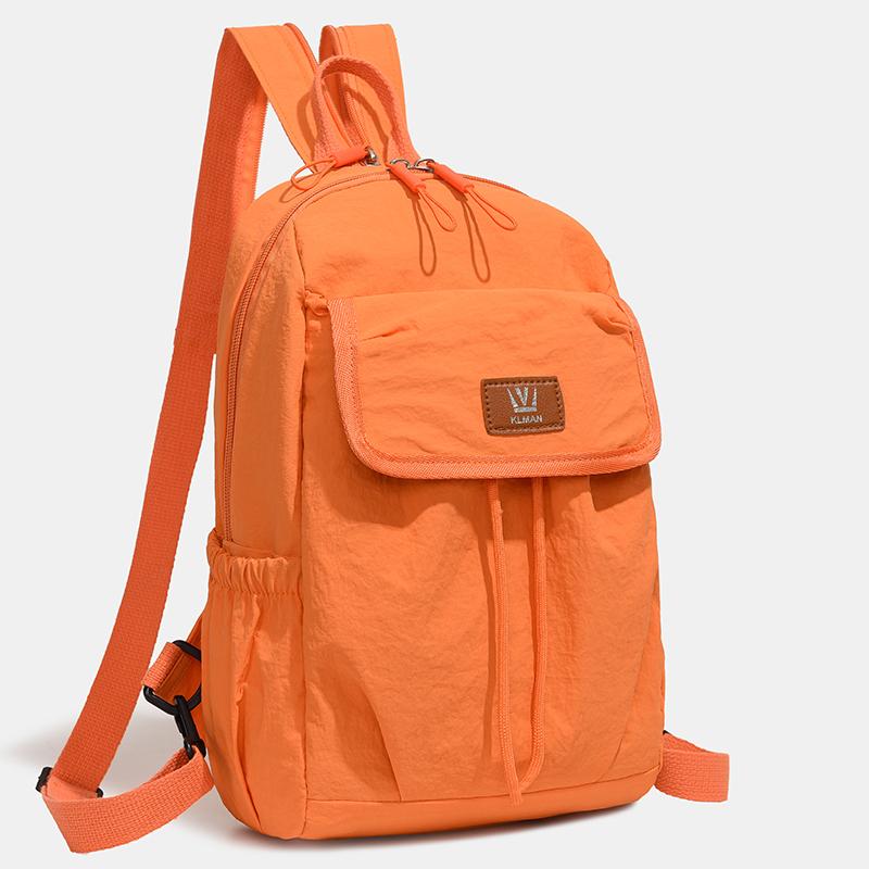 Waterproof Backpack with Front Pocket Nylon Solid Color Casual Backpack