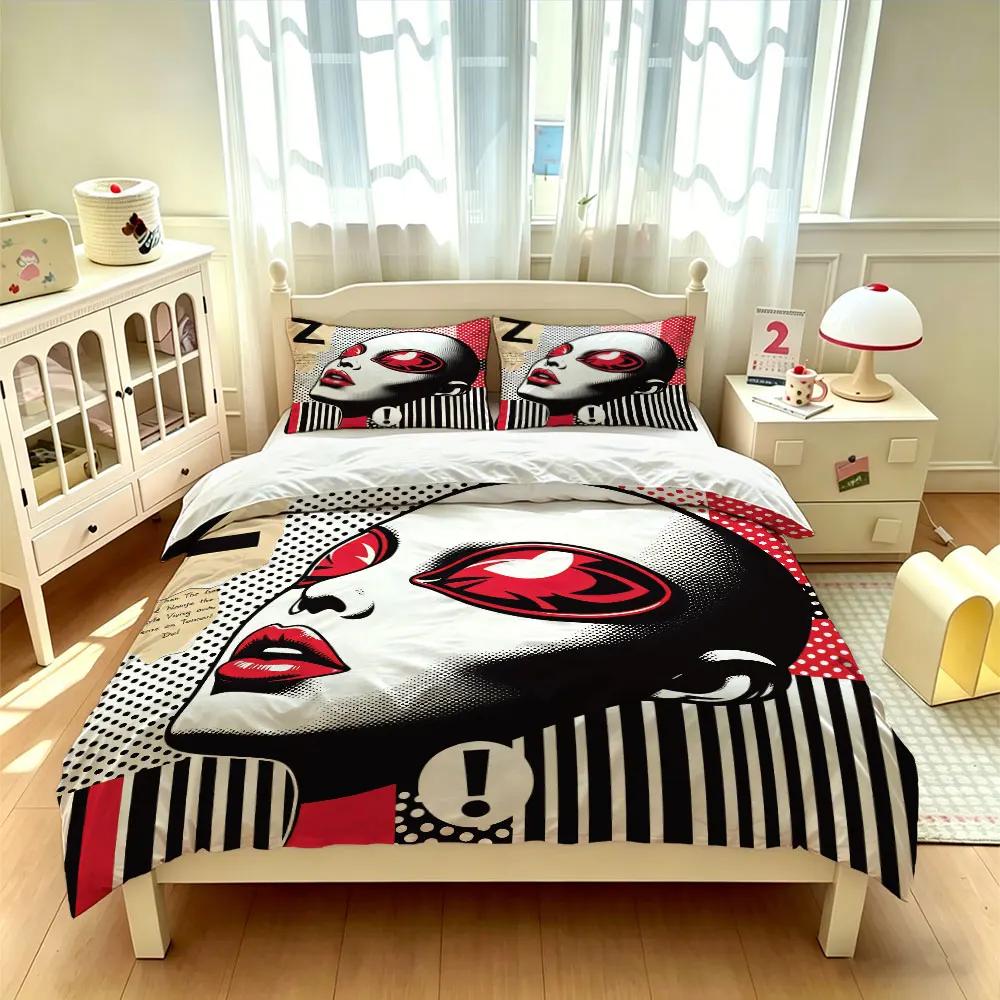 3 шт. Поп-арт Крутая Девочка Комплект Постельного Белья, Мягкое Постельное Белье Без Наполнителя, Можно Стирать в Машине