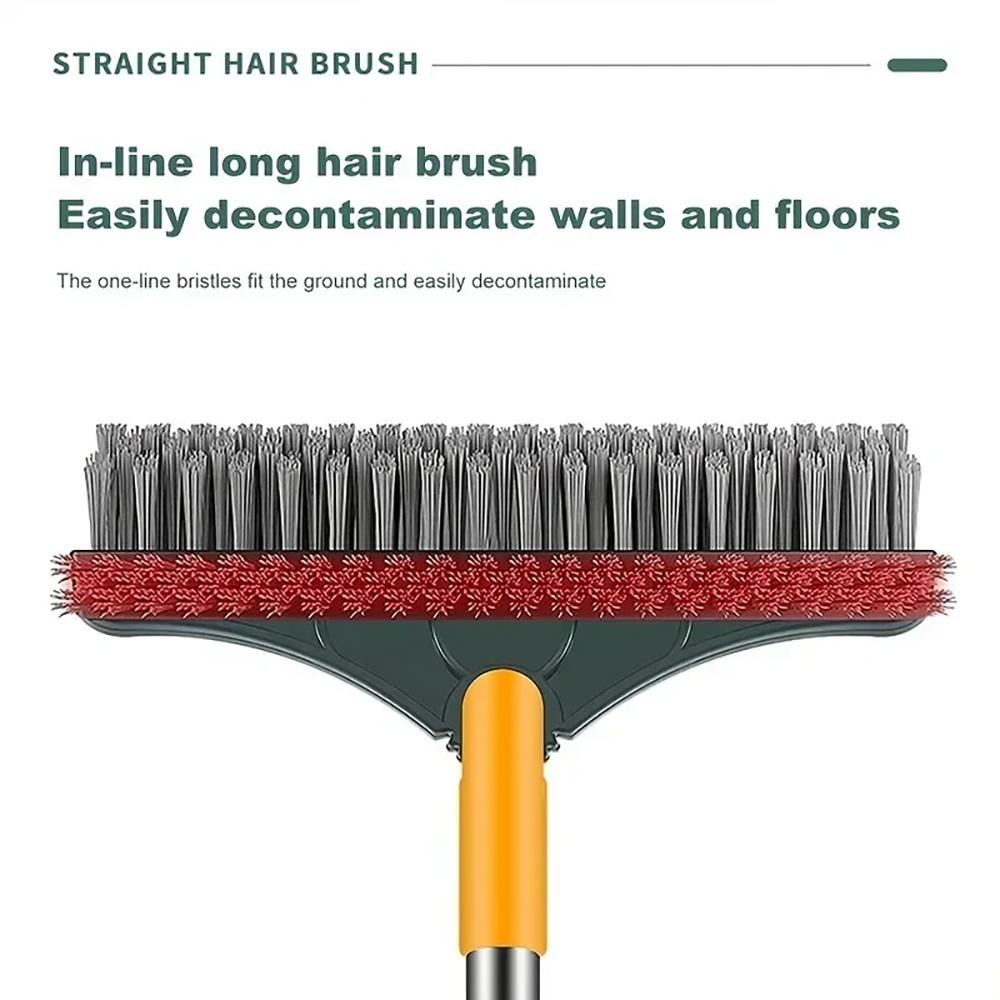 Bathroom Floor Scrub Brush 2 In 1 Cleaning Brush Long Handle Removable Wiper Magic Broom Brush Squeegee Tile Kitchen Cleaning Tools