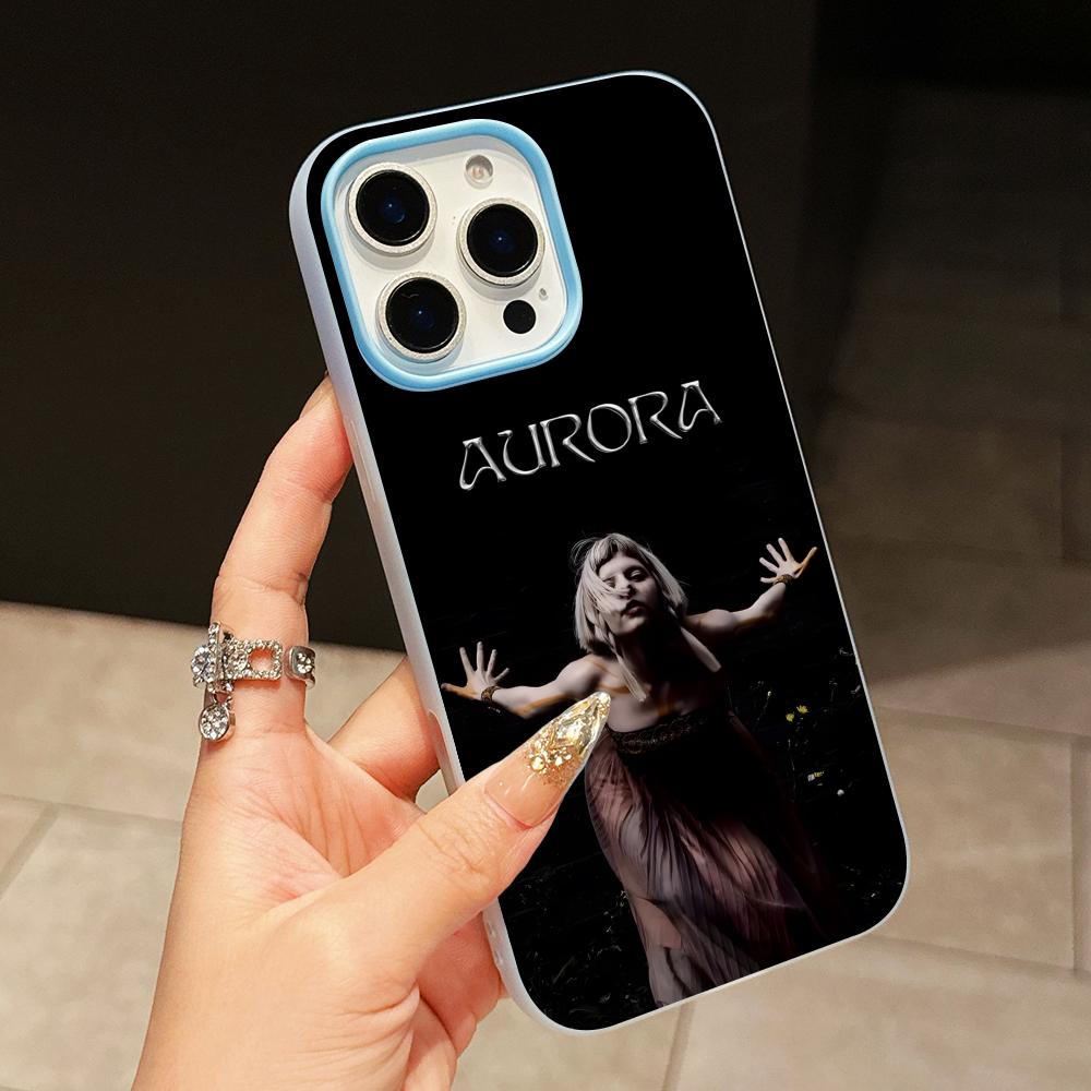 Aurora Aksnes Гелевый Двухслойный Светло-голубой Чехол для Мобильного Телефона для iPhone 17 16 15 14 13 12 11 Air Pro Max Plus Защитный