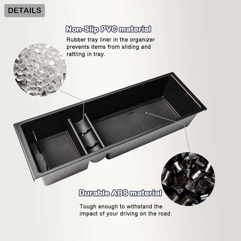 For Ford F150 2025 2025 2025 2025 Center Console Tray Organizer Armrest Box Storage Car Secondary Storage Box ABS Accessories