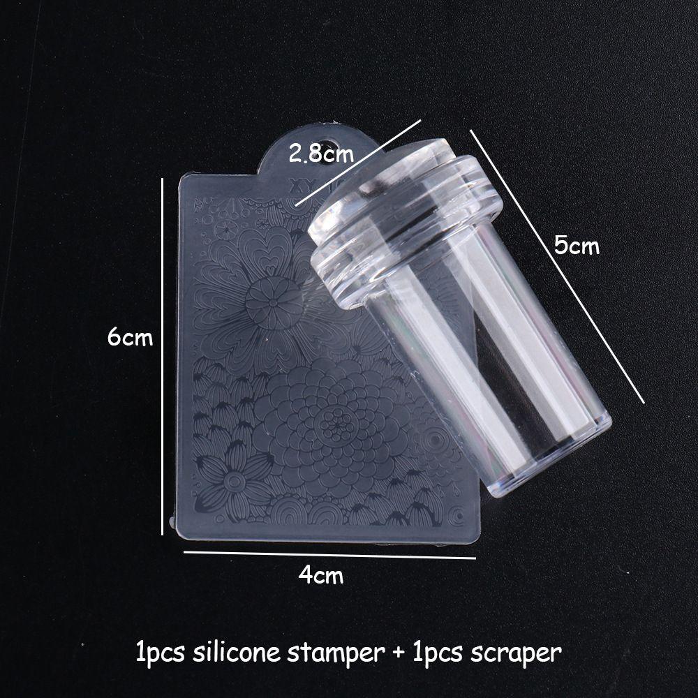 New Nail Design for French Tips Jelly Transparent Nail Stamper Scraper Set Silicone