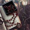 Traditional Catholic Rosary Necklace Sacred Beads Necklace Sweater Chain Necklace Alloy Material Long Necklace for Daily